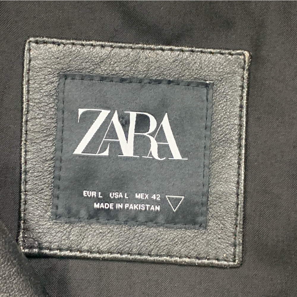 Zara Distressed Leather Biker Moto Jacket - Picture 14 of 16